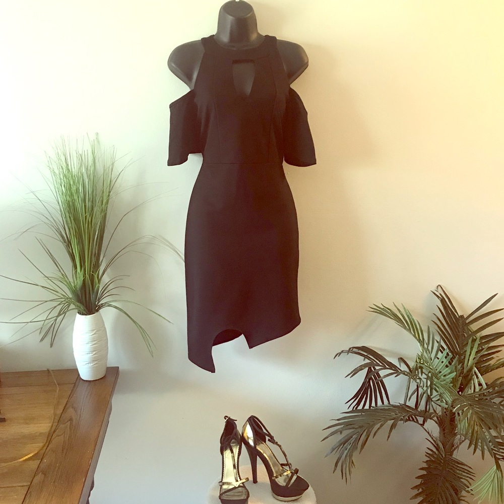 Black Ruffle Detail Dress